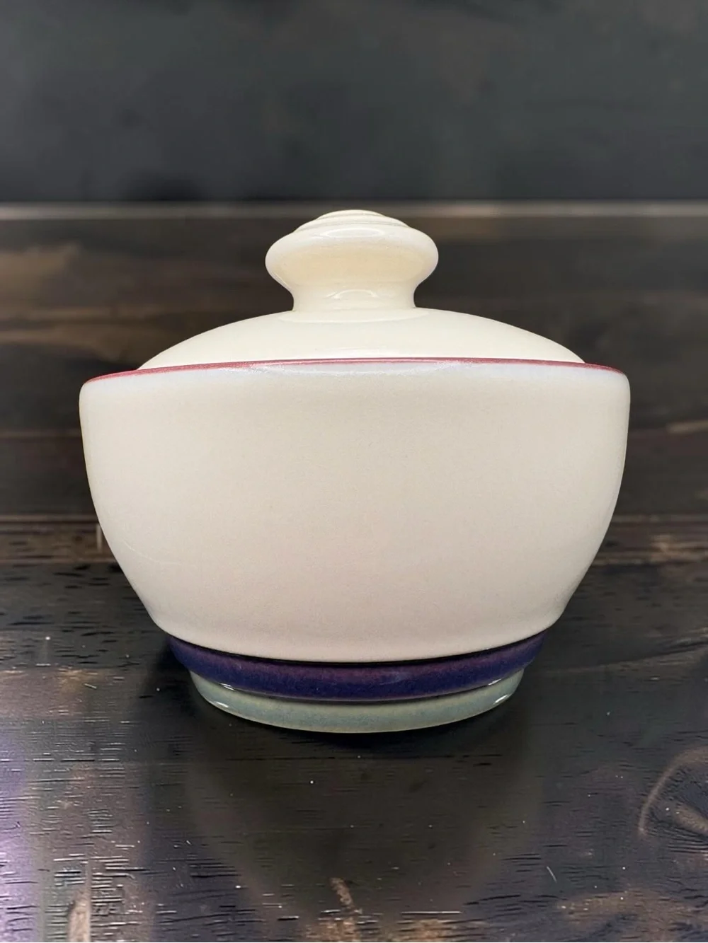 Vintage Pfaltzgraff Valley View Ceramic Sugar Bowl & Lid Covered Table Dish EUC